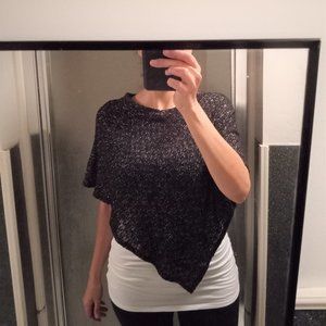 Women's black/silver shawl One Size